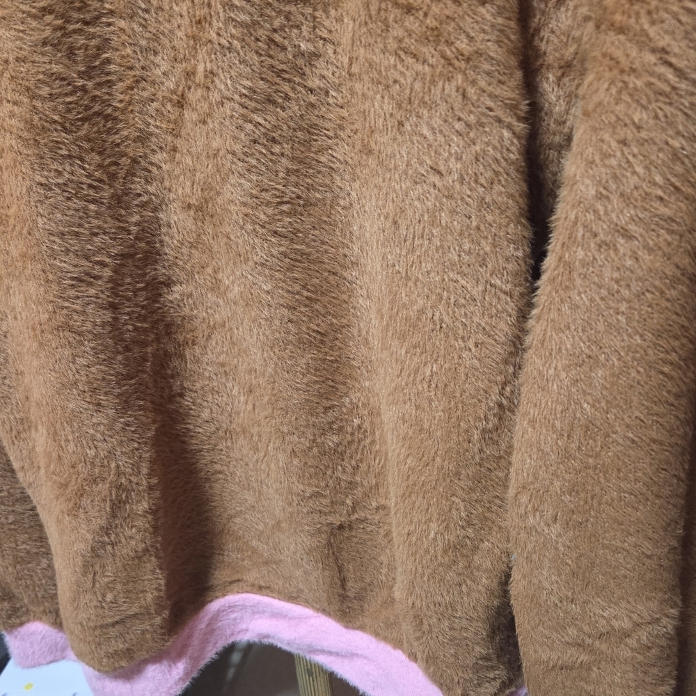 Anthropologie Maeve Cozy Ringer Fuzzy Sweater Sweatshirt Brown Pink Size XS - Picture 4 of 6